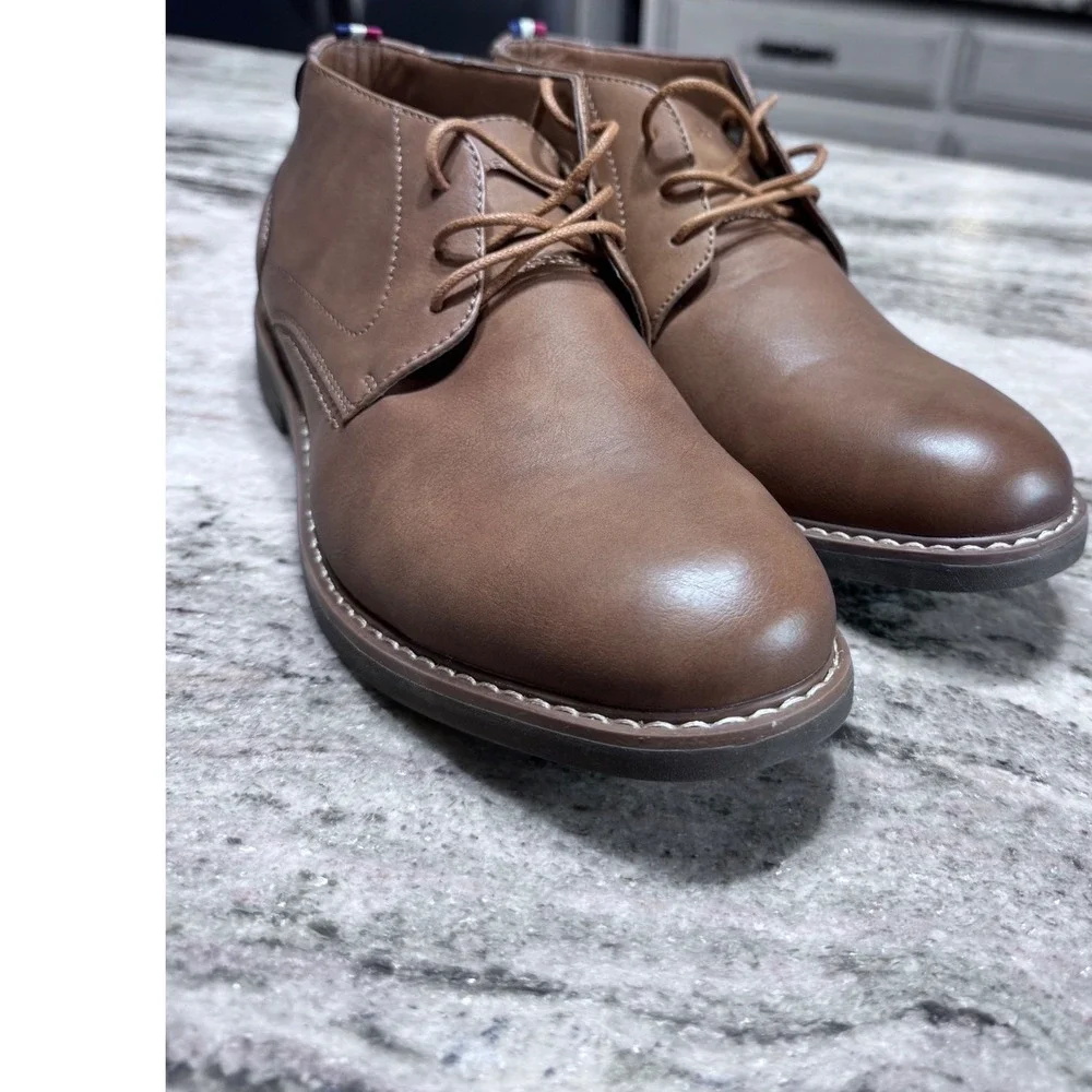 Saddlebred Chukka Boots Faux Leather Brown Mens 8.5 Business Casual Classic